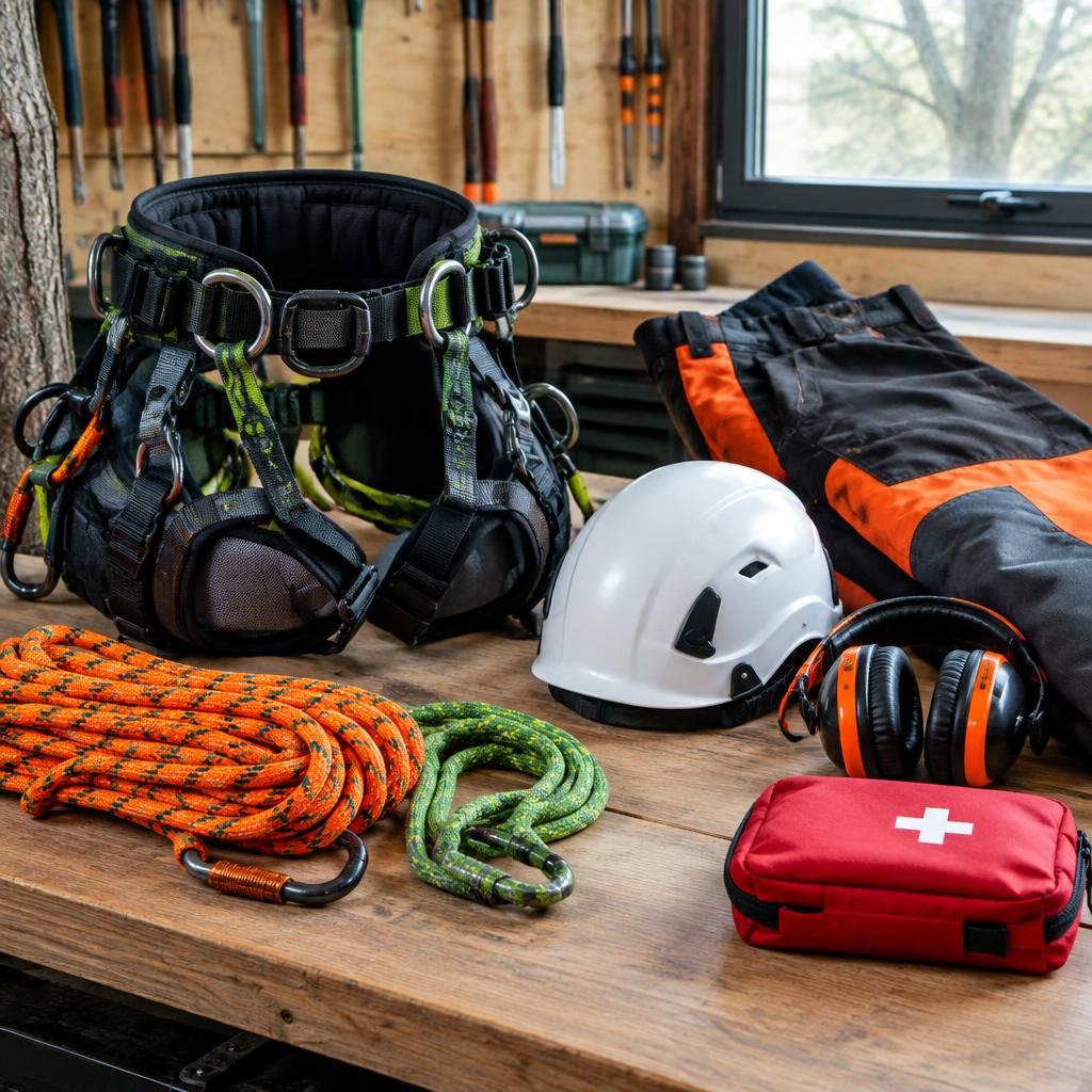 Arborist safety equipment and protective clothing